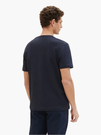 Футболка T-SHIRT WITH A LOGO PRIN 1040988-10668 Tom Tailor L Темно-синій 1040988-10668 фото 2 — інтернет-магазин Tapok