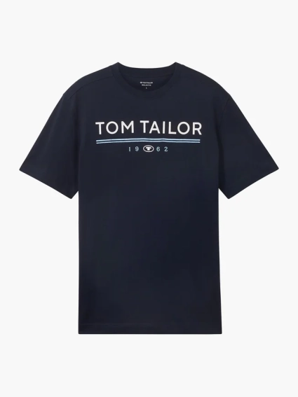 Футболка T-SHIRT WITH A LOGO PRIN 1040988-10668 Tom Tailor L Темно-синій 1040988-10668 фото 5 — інтернет-магазин Tapok
