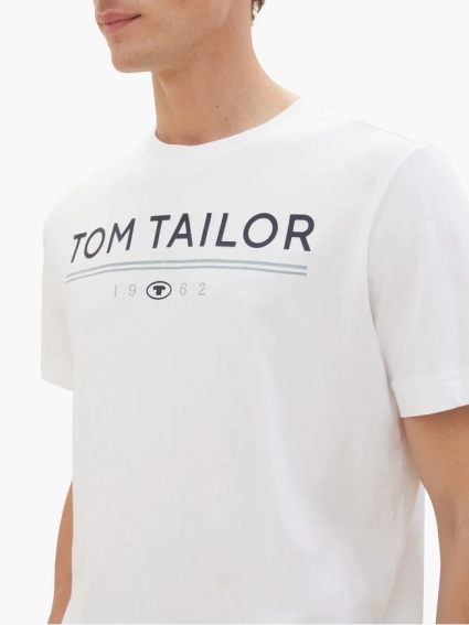 Футболка T-SHIRT WITH A LOGO PRIN 1040988-20000 Tom Tailor XL Білий 1040988-20000 фото 3 — інтернет-магазин Tapok