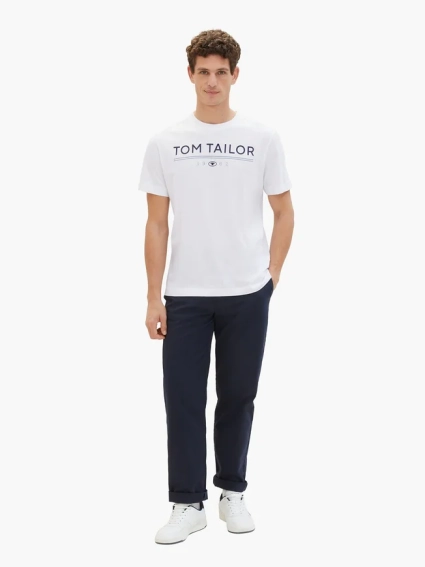 Футболка T-SHIRT WITH A LOGO PRIN 1040988-20000 Tom Tailor XL Білий 1040988-20000 фото 4 — інтернет-магазин Tapok