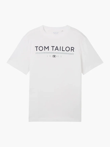 Футболка T-SHIRT WITH A LOGO PRIN 1040988-20000 Tom Tailor XL Білий 1040988-20000 фото 5 — інтернет-магазин Tapok