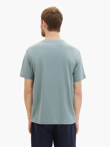 Футболка T-SHIRT WITH A LOGO PRIN 1040988-27475 Tom Tailor M Голубой 1040988-27475 фото 2 — интернет-магазин Tapok