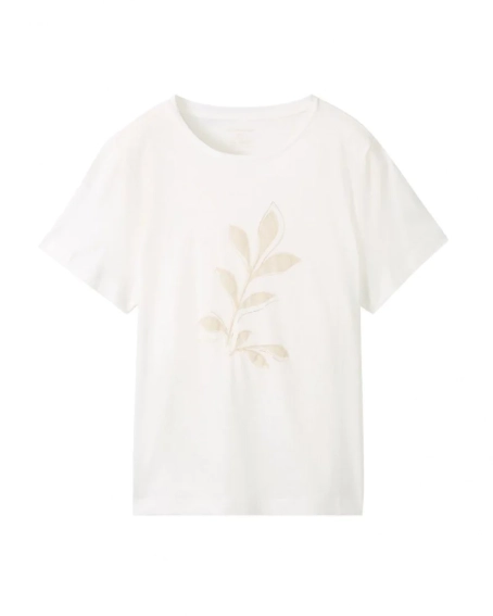 Футболка T-SHIRT WITH A PRINT 1040544-10315 Tom Tailor L Білий 1040544-10315 фото 4 — інтернет-магазин Tapok