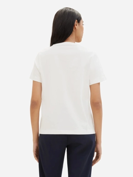 Футболка T-SHIRT WITH A PRINT 1040544-10357 Tom Tailor L Белый 1040544-10357 фото 2 — интернет-магазин Tapok