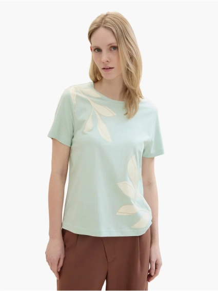 Футболка T-SHIRT WITH A PRINT 1040544-17549 Tom Tailor L Блакитний 1040544-17549 фото 1 — інтернет-магазин Tapok