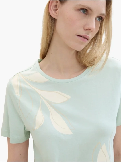Футболка T-SHIRT WITH A PRINT 1040544-17549 Tom Tailor L Блакитний 1040544-17549 фото 3 — інтернет-магазин Tapok