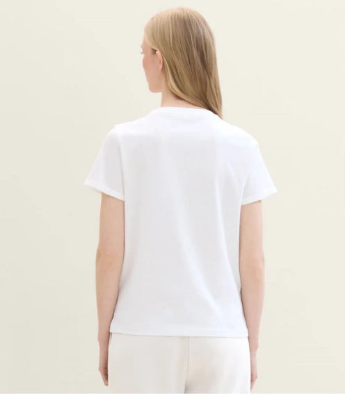Футболка T-shirt with print 1041569ХХ10315 Tom Tailor L Белый 1041569ХХ10315 фото 2 — интернет-магазин Tapok