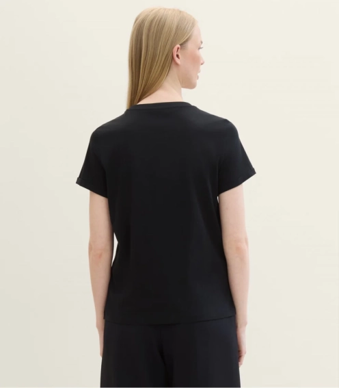 Футболка T-shirt with a print 1041569ХХ14482 Tom Tailor L Чорний 1041569ХХ14482 фото 2 — інтернет-магазин Tapok