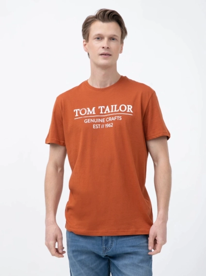 Футболка t-shirt with print 1021229-15095 Tom Tailor L Помаранчевий 1021229-15095 фото 1 — інтернет-магазин Tapok