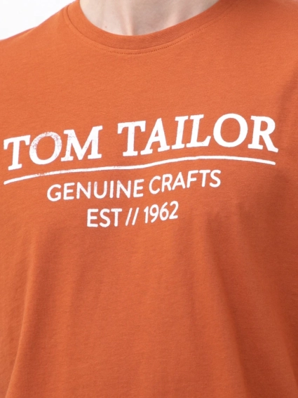Футболка t-shirt with print 1021229-15095 Tom Tailor L Помаранчевий 1021229-15095 фото 3 — інтернет-магазин Tapok