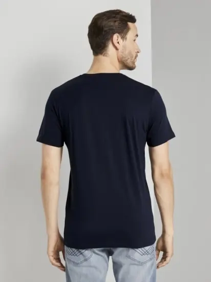Футболка t-shirt with print 1021229XX1010668 Tom Tailor S Темно-синий 1021229XX1010668 фото 2 — интернет-магазин Tapok