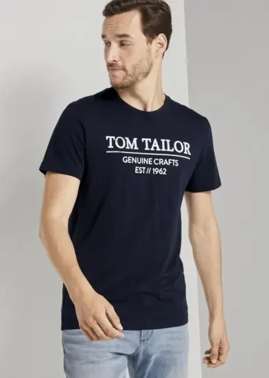 Футболка t-shirt with print 1021229XX1010668 Tom Tailor S Темно-синий 1021229XX1010668 фото 3 — интернет-магазин Tapok