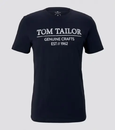 Футболка t-shirt with print 1021229XX1010668 Tom Tailor S Темно-синий 1021229XX1010668 фото 5 — интернет-магазин Tapok
