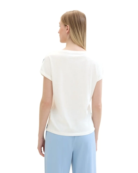 Футболка T-shirt women&#39;s 1041556ХХ10315 Tom Tailor L Белый 1041556ХХ10315 фото 2 — интернет-магазин Tapok