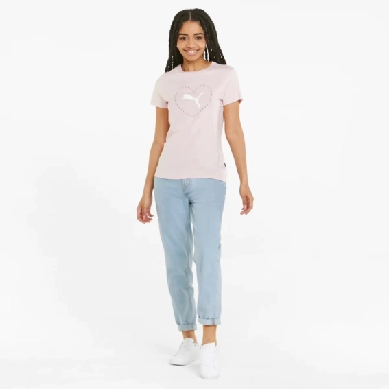 Футболка Valentine&#39;s Day Graphic Tee 84840816 Puma XS Розовый 84840816 фото 3 — интернет-магазин Tapok