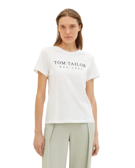 Футболка Women's Summer Blouse Short Sleeve 1041288-10315 Tom Tailor M Білий 1041288-10315 фото 1 — інтернет-магазин Tapok