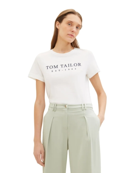 Футболка Women's Summer Blouse Short Sleeve 1041288-10315 Tom Tailor M Білий 1041288-10315 фото 3 — інтернет-магазин Tapok