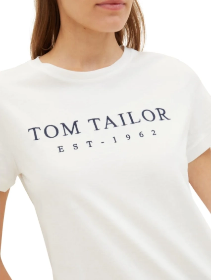 Футболка Women's Summer Blouse Short Sleeve 1041288-10315 Tom Tailor M Білий 1041288-10315 фото 4 — інтернет-магазин Tapok