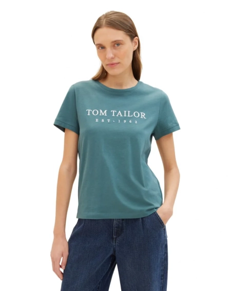 Футболка Women's Summer Blouse Short Sleeve 1041288-10697 Tom Tailor L Зелений 1041288-10697 фото 1 — інтернет-магазин Tapok