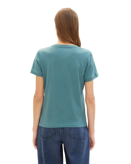 Футболка Women's Summer Blouse Short Sleeve 1041288-10697 Tom Tailor L Зелений 1041288-10697 фото 2 — інтернет-магазин Tapok