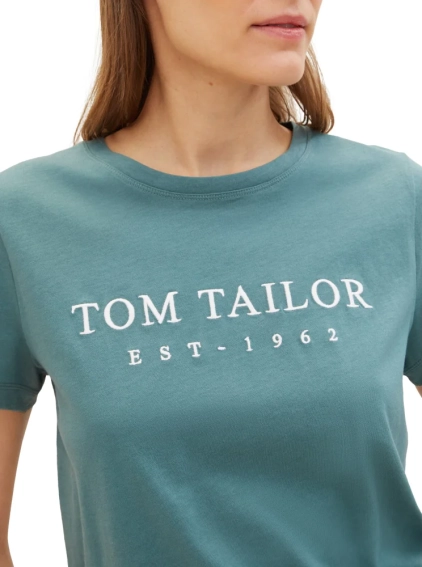 Футболка Women's Summer Blouse Short Sleeve 1041288-10697 Tom Tailor L Зелений 1041288-10697 фото 3 — інтернет-магазин Tapok