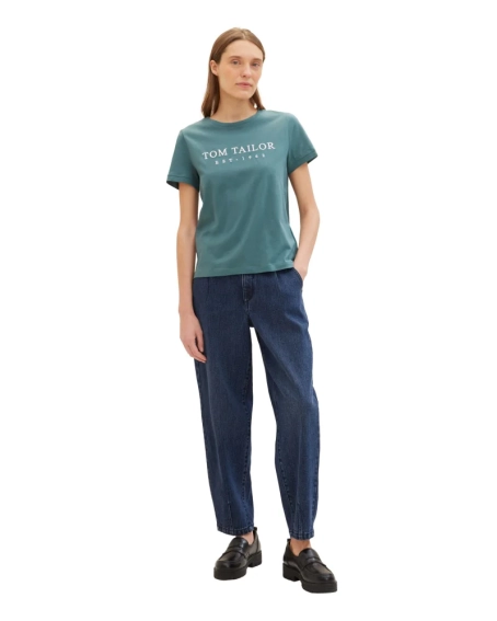 Футболка Women's Summer Blouse Short Sleeve 1041288-10697 Tom Tailor L Зелений 1041288-10697 фото 4 — інтернет-магазин Tapok