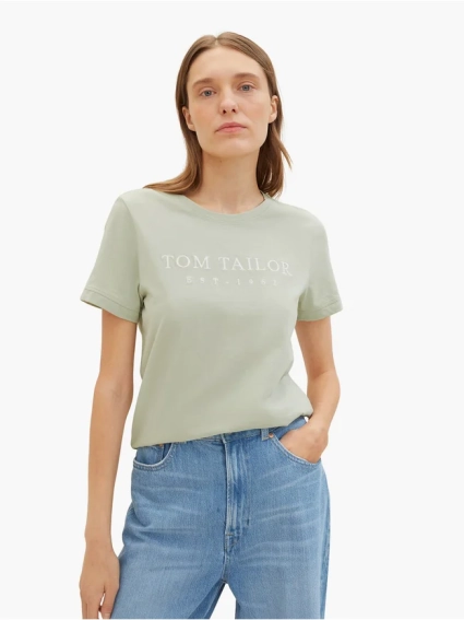 Футболка Women&#39;s Summer Blouse Short Sleeve 1041288-34895 Tom Tailor L Фисташковый 1041288-34895 фото 1 — интернет-магазин Tapok