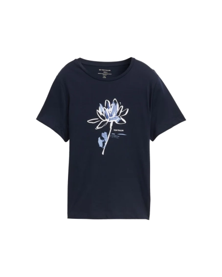 Футболка women&#39;s T-shirt 1045534-10360 Tom Tailor L Темно-синий 1045534-10360 фото 4 — интернет-магазин Tapok