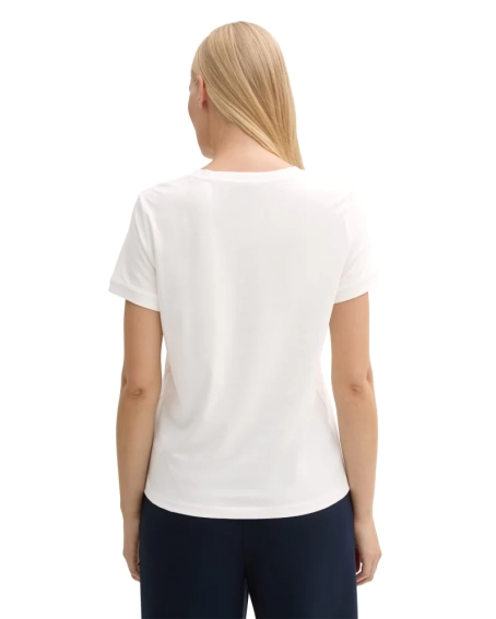 Футболка women's T-shirt 1045543-10332 Tom Tailor L Білий 1045543-10332 фото 2 — інтернет-магазин Tapok