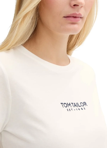 Футболка women's T-shirt 1045543-10332 Tom Tailor L Білий 1045543-10332 фото 3 — інтернет-магазин Tapok