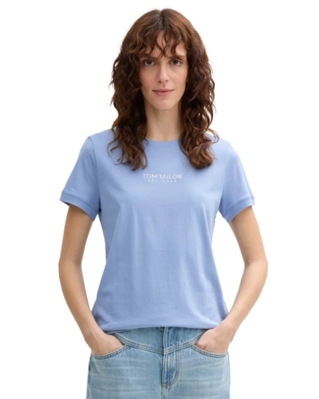 Футболка women&#39;s T-shirt 1045543-37106 Tom Tailor L Голубой 1045543-37106 фото 1 — интернет-магазин Tapok