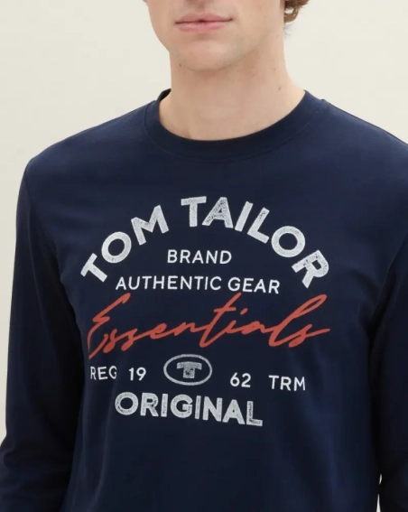 Футболка з довгими рукавами 1037744-10668 Tom Tailor L Темно-синій 1037744-10668 фото 3 — інтернет-магазин Tapok