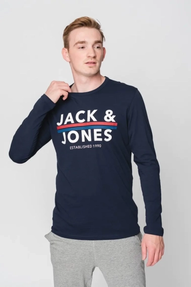 Футболка с длинными рукавами 12205129-Navy Blazer Jack&amp;Jones L Темно-синий 12205129-Navy Blazer фото 2 — интернет-магазин Tapok