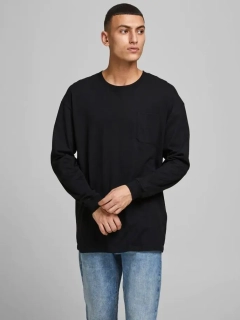 Футболка з довгими рукавами JORBRINK TEE LS CREW NECK 12186183 Black Jack&Jones L Чорний 12186183Black