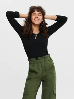 Футболка с длинными рукавами ONLLIVE LOVE LIFE L/S ONECK TOP NOOS JRS 15204712-Black ONLY M Черный 15204712-Black