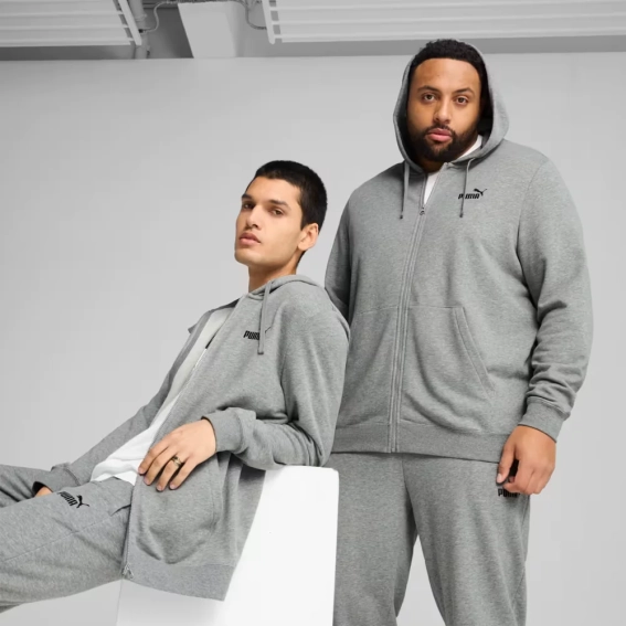 Худые ESS Full-Zip Hoodie 68258803 Puma L Серый 68258803 фото 1 — интернет-магазин Tapok