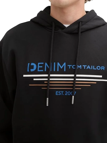 Худі Men's Sweater 1043298-13312 Tom Tailor L Чорний 1043298-13312 фото 3 — інтернет-магазин Tapok