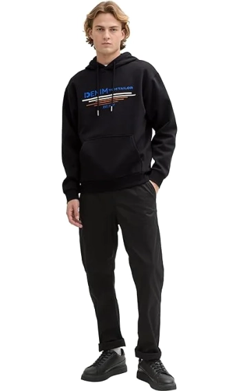 Худі Men's Sweater 1043298-13312 Tom Tailor L Чорний 1043298-13312 фото 4 — інтернет-магазин Tapok