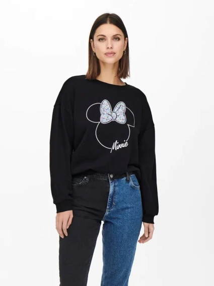 Худі ONLDISNEY LIFE L/S MINNIE FLOWER BOX SWT 15250095-Black-Print:MINNIE OUTLINE ONLY L Чорний 15250095-Black-Print:MINN фото 1 — інтернет-магазин Tapok
