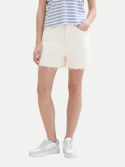 Шорти High waisted mom jeans shorts 1041874ХХ22569 Tom Tailor L Білий 1041874ХХ22569 фото 1 — інтернет-магазин Tapok