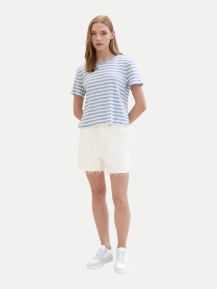 Шорти High waisted mom jeans shorts 1041874ХХ22569 Tom Tailor L Білий 1041874ХХ22569 фото 2 — інтернет-магазин Tapok