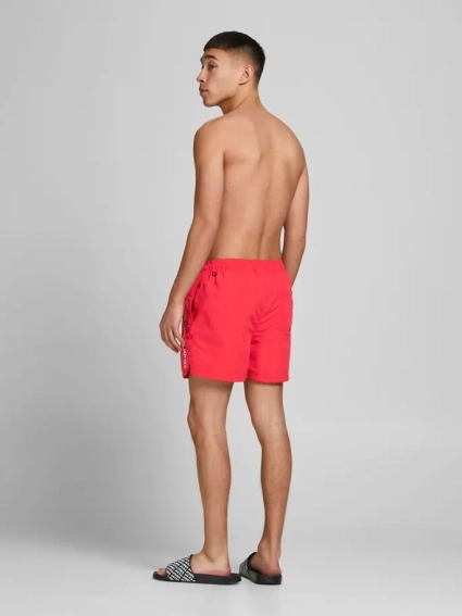 Шорти для плавання JJIBALI JJSWIMSHORTS AKM LOGO TAPE 12183810 Flame Scarlet Jack&Jones L Червоний 12183810FlameScarlet фото 2 — інтернет-магазин Tapok