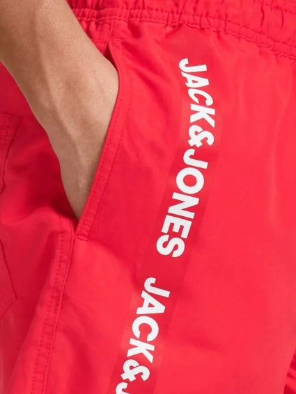 Шорти для плавання JJIBALI JJSWIMSHORTS AKM LOGO TAPE 12183810 Flame Scarlet Jack&Jones L Червоний 12183810FlameScarlet фото 4 — інтернет-магазин Tapok