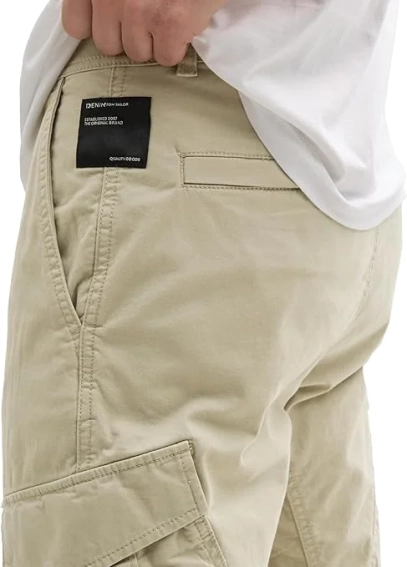 Брюки Denim Men&#39;s Regular Tapered Cargo Pants 1042559-35723 Tom Tailor L Бежевый 1042559-35723 фото 4 — интернет-магазин Tapok