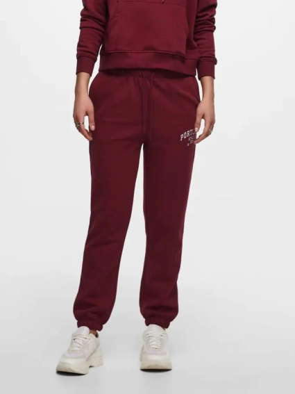 Брюки ONLCOLLEGE LIFE PANTS SWT 15235557-Cabernet-Print: PORTLAND ONLY M Бордовый 15235557-Cabernet-Print:P фото 1 — интернет-магазин Tapok