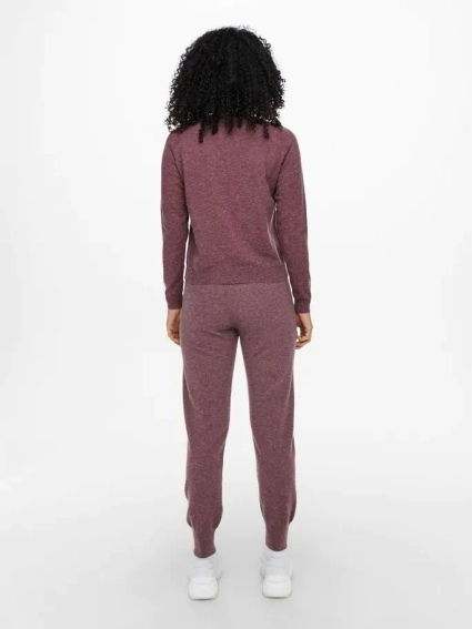 Штани ONLYOUNGER  PANTS KNT 15238341-Rose Brown-Detail:W. MELANGE ONLY L Бордовий 15238341-Rose Brown-Detai фото 2 — інтернет-магазин Tapok
