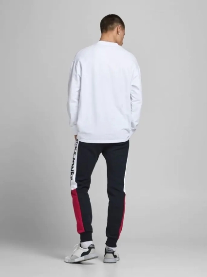 Штаны спортивные JJIWILL LOGO JJBLOCKING SWEAT P. VG NOOS 12197199 Navy Blazer Jack&amp;Jones L Темно-сын 12197199NavyBlazer фото 4 — интернет-магазин Tapok
