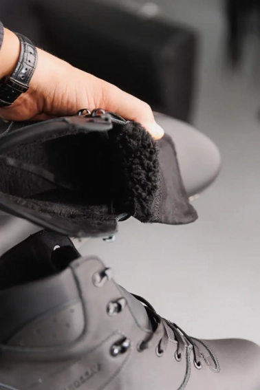 Мужские ботинки кожаные зимние черные CrosSAV 328 фото 5 — интернет-магазин Tapok