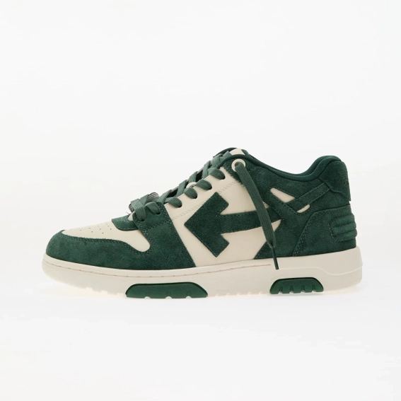 Кросівки Off-White Out Of Office Suede Jet Green Ecru OMIA189S25LEA0074A6F фото 1 — інтернет-магазин Tapok