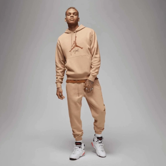 Худые мужские Air Jordan Ess Flc Baseline Hoodie Beige FD7545-200 фото 6 — интернет-магазин Tapok
